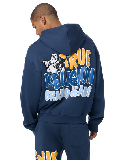 BUDDHA LOGO ZIP BOXY ZIP HOOD
