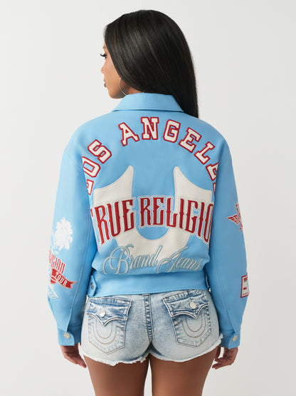 BRANDED PU VARSITY JKT