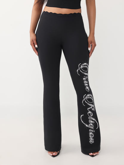 CRYSTAL LACE WAIST BOOTCUT PAN