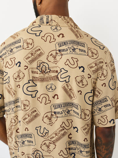 TICKET AOP CAMP SHIRT