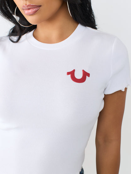 TR WING LETTUCE RIB BABY TEE