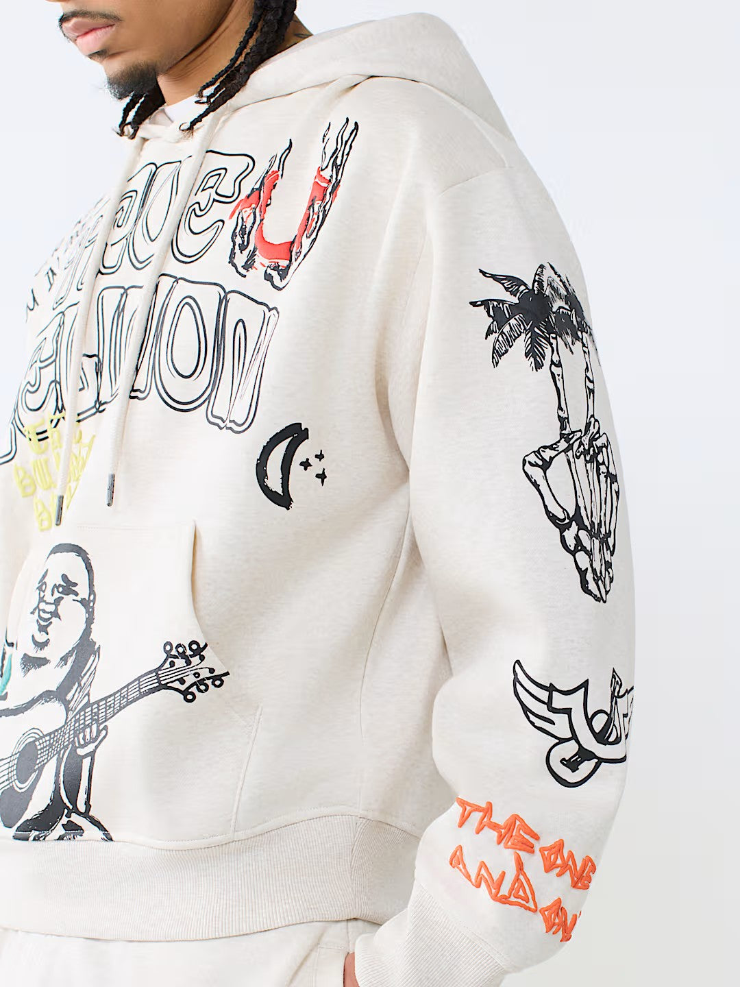 SKETCHED LOGO BOXY HOODIE