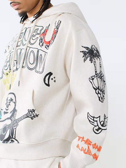 SKETCHED LOGO BOXY HOODIE