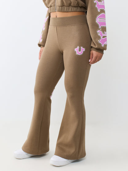 CRYSTAL BRANDED FLARE PANTS