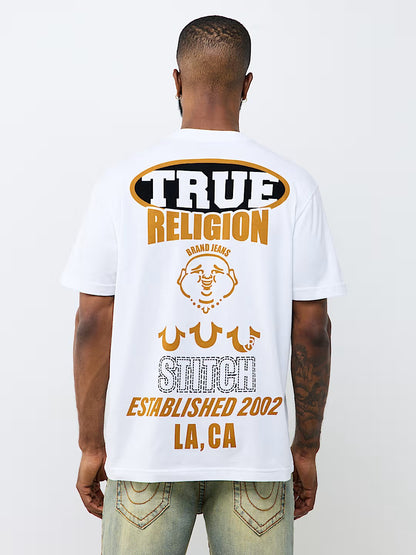 SS STACKED LOGO TEE