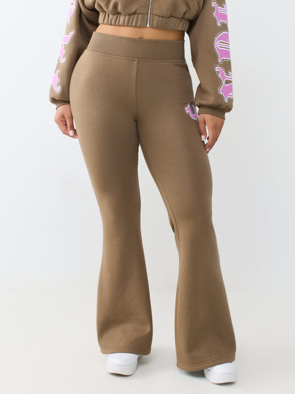 CRYSTAL BRANDED FLARE PANTS