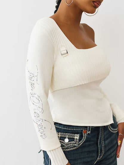 ASYMMETRICAL OFF SHLDR SWEATER