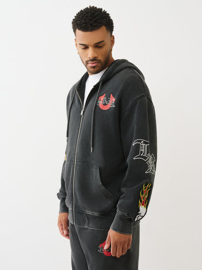 TR X VD TATTOO ZIP HOODIE