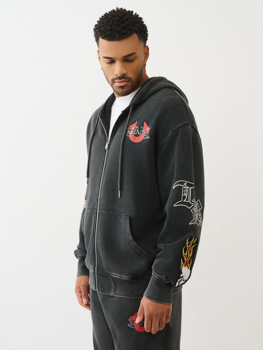 TR X VD TATTOO ZIP HOODIE