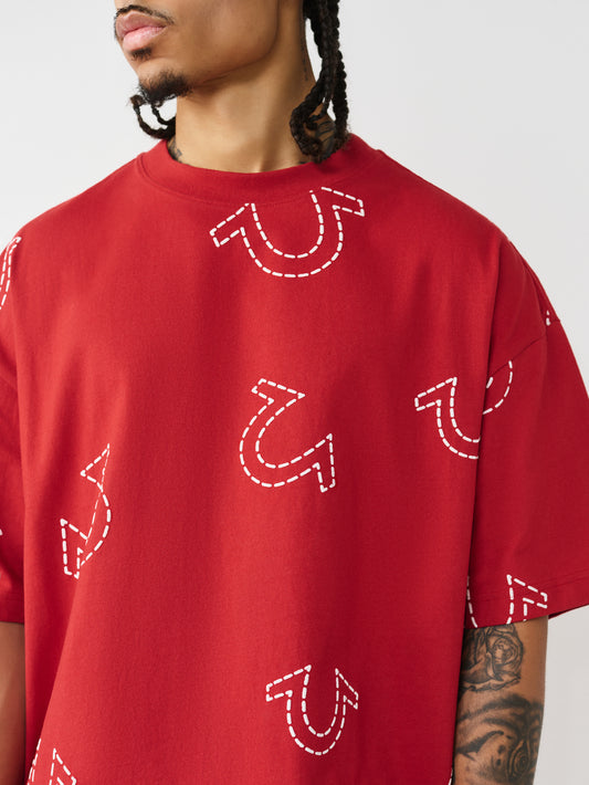 SS HS PRINT OVERSIZED TEE