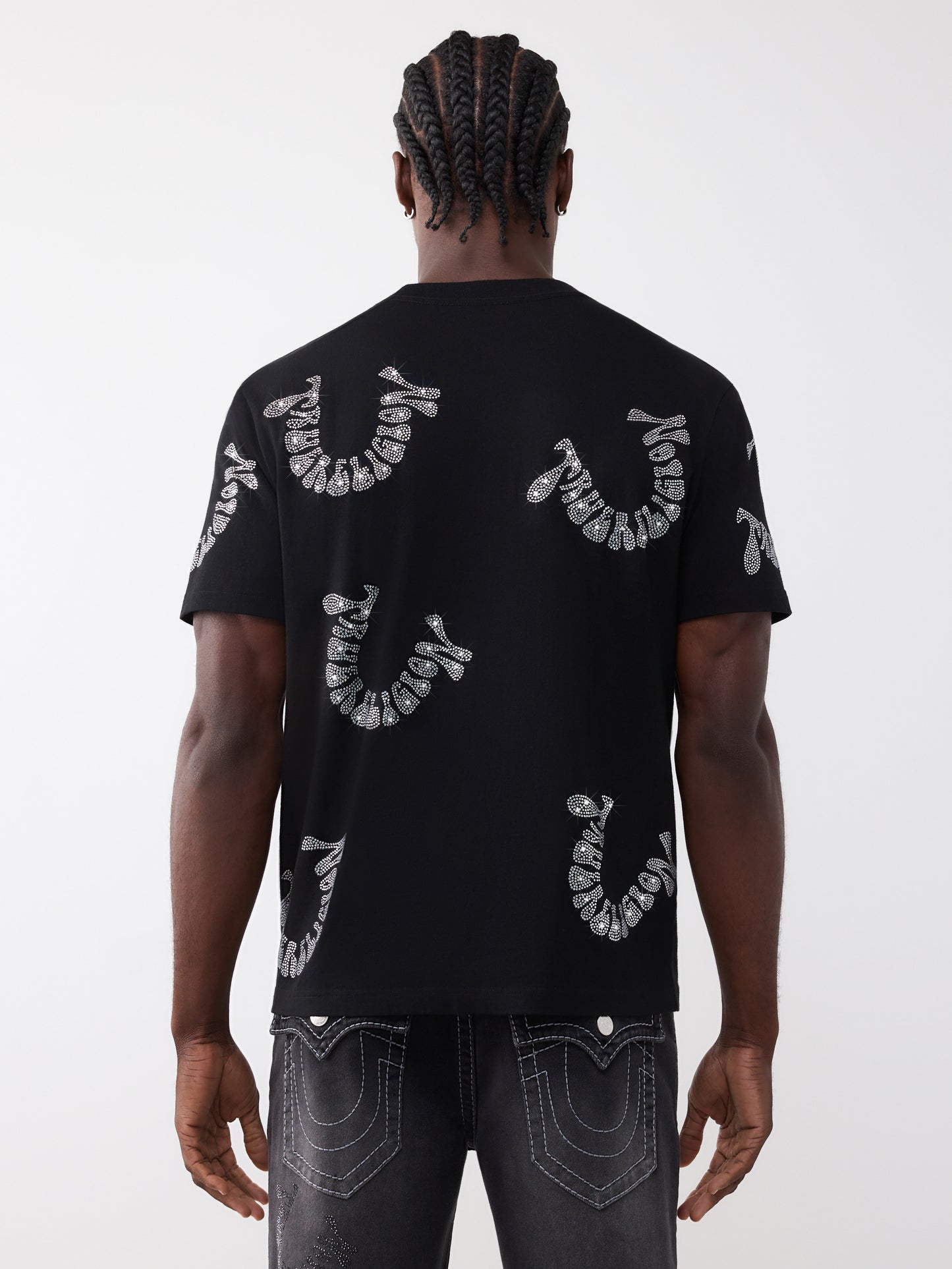 SS WARPED LOGO CRYSTAL TEE