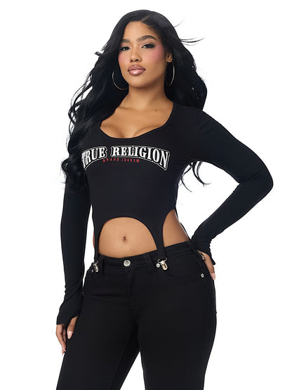 EMBROIDERY RIB GARTER TOP