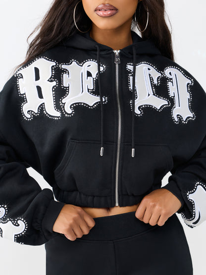 CRYSTAL PATCHED RELAXED GF ZIP