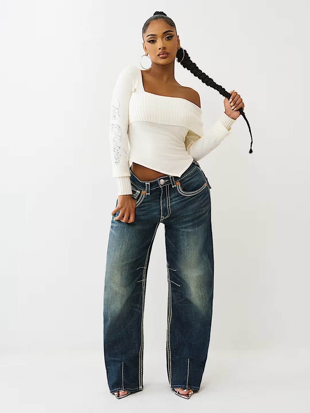 ASYMMETRICAL OFF SHLDR SWEATER