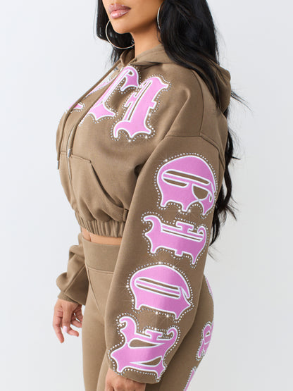CRYSTAL PATCHED RELAXED GF ZIP
