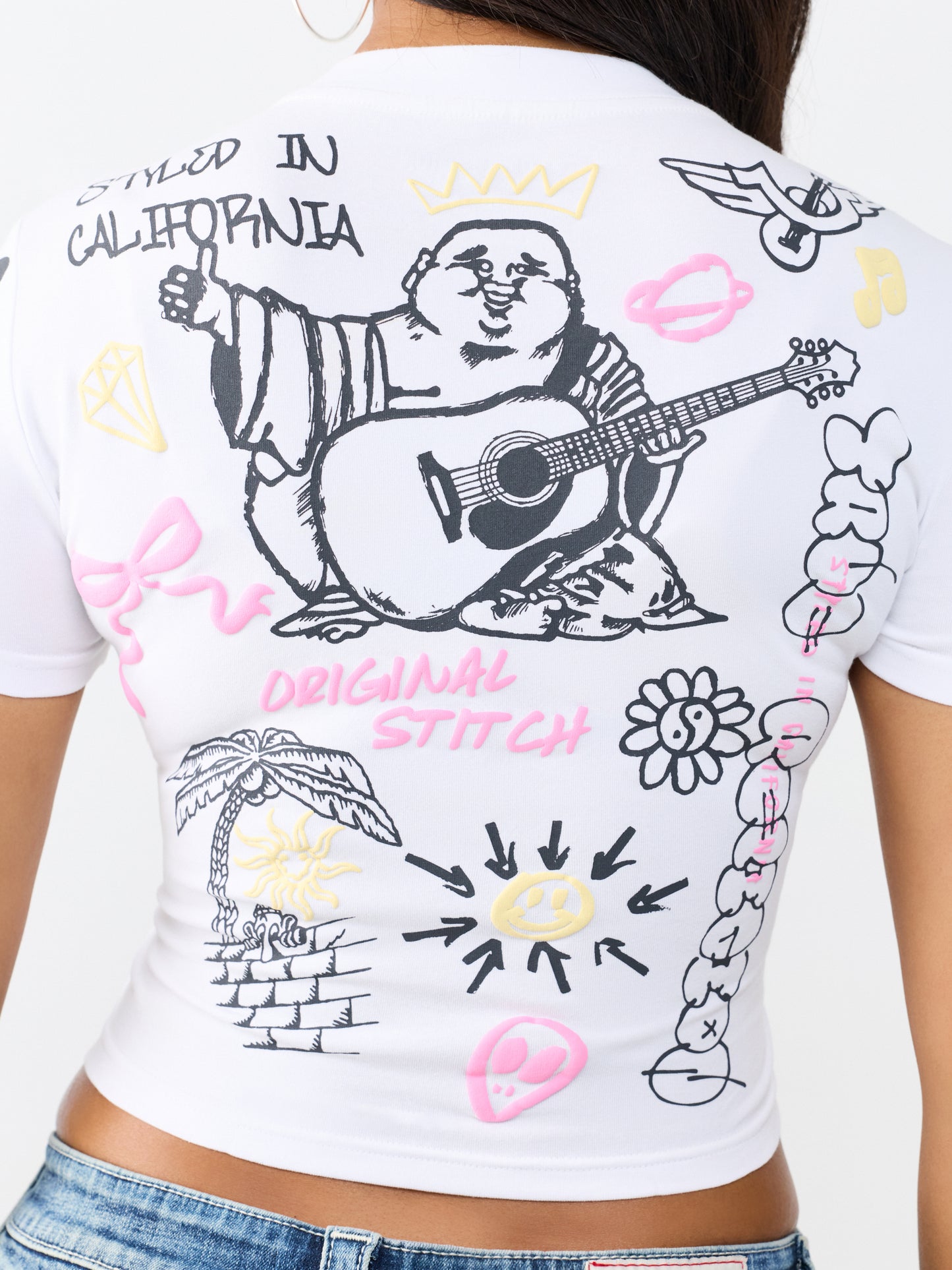 SKETCHED AOP LOGO BABY TEE