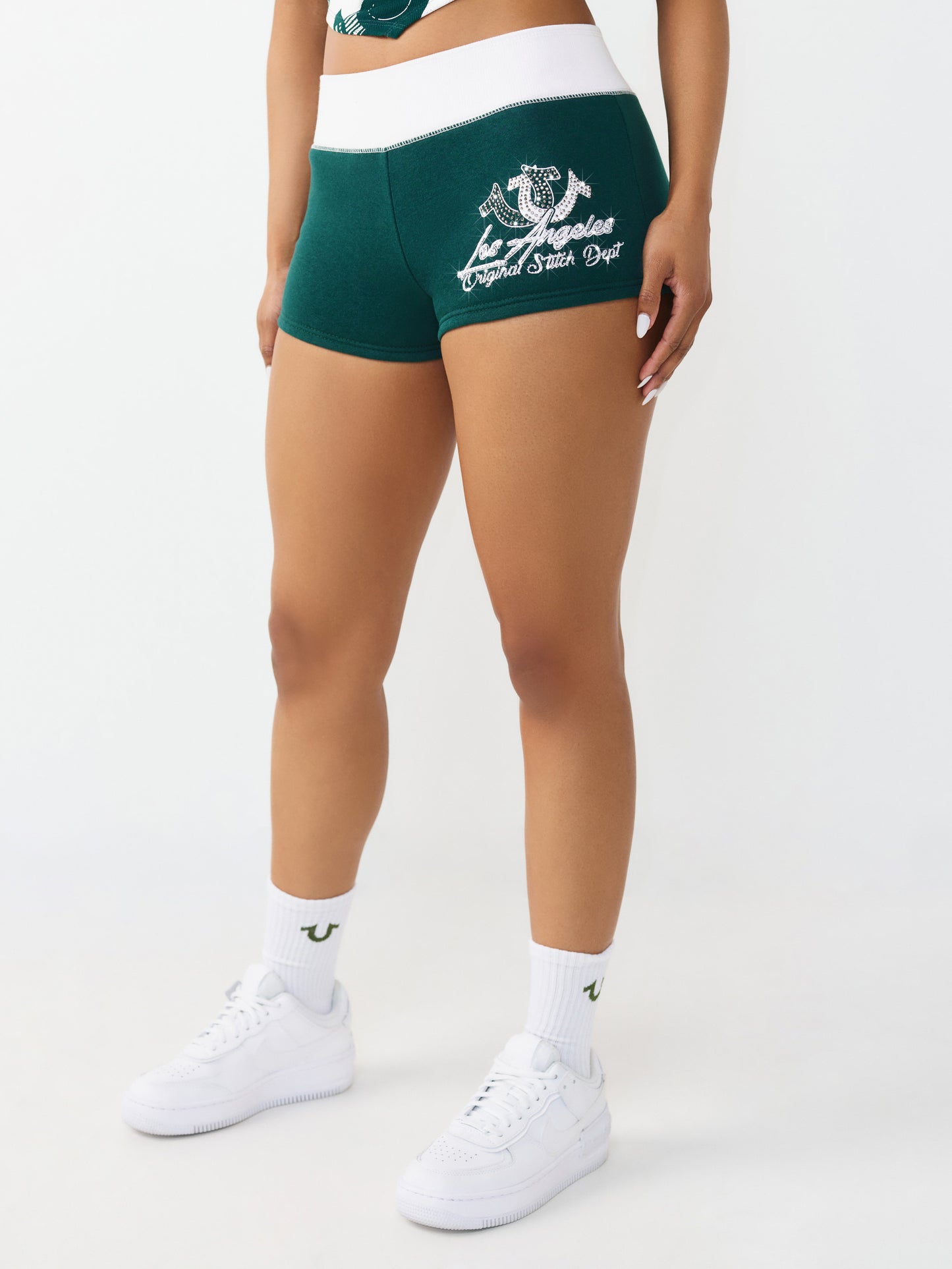 CONTRAST SPORTY BOOTY SHORTS