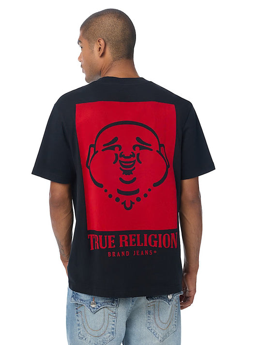 SS BUDDHA FACE FLOCK TEE