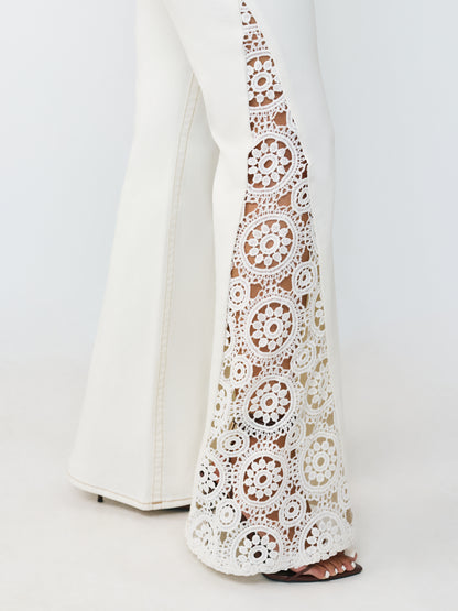 CROCHET MID RISE FLARE FLAP