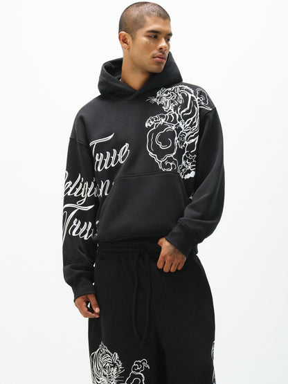 TIGER SCRIPT BOXY HOODIE