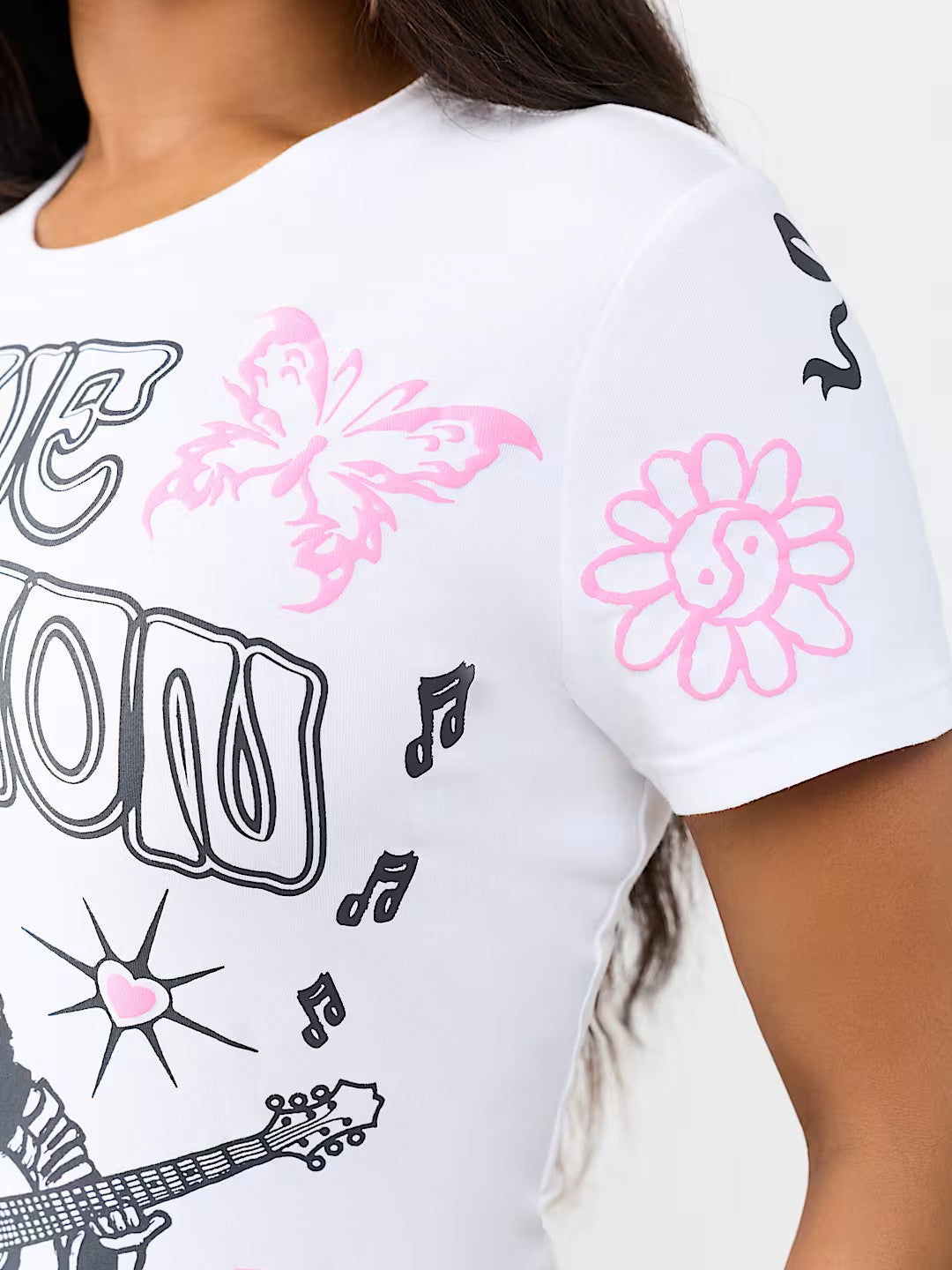 SKETCHED AOP LOGO BABY TEE