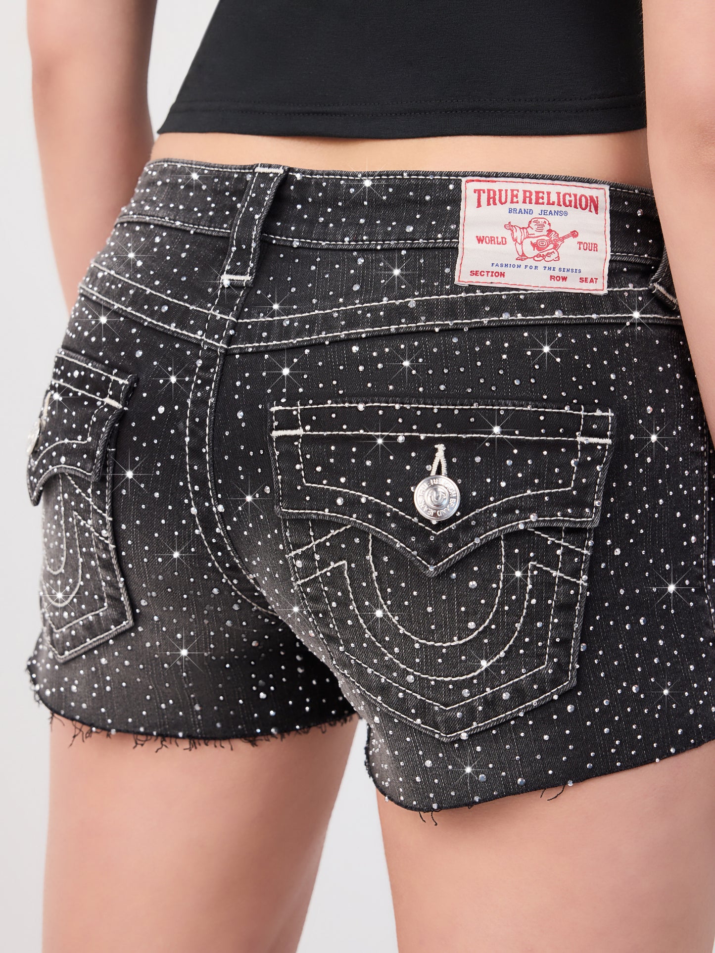 CRYSTAL JOEY LR CUTOFF SHORT