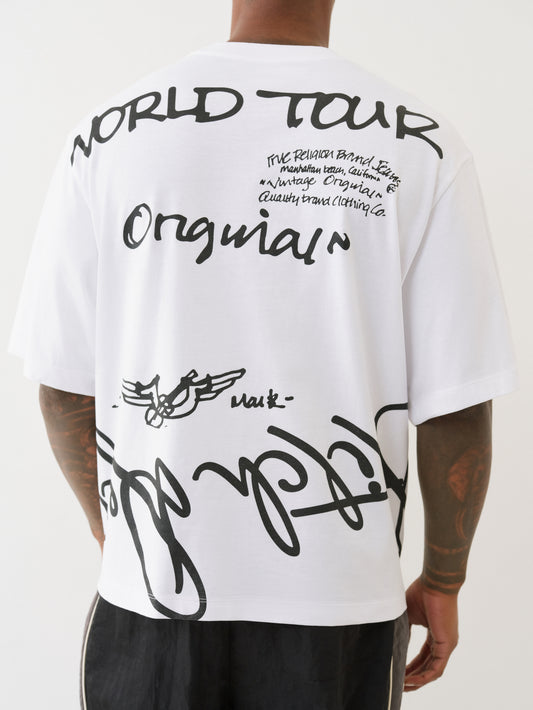 WORLD TOUR SCRIPT SS BOXY TEE