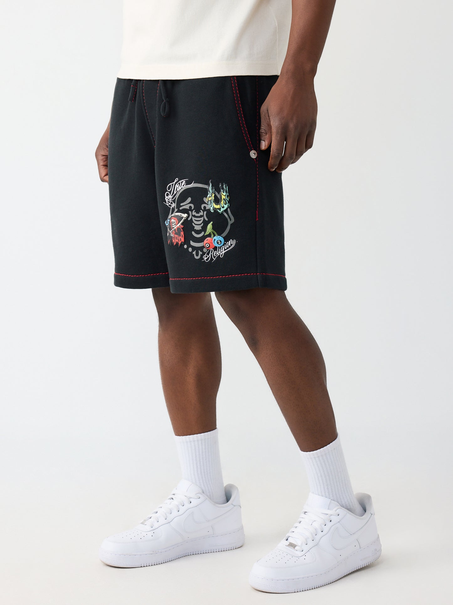 BUDDHA FACE BIG T FLEECE SHORT