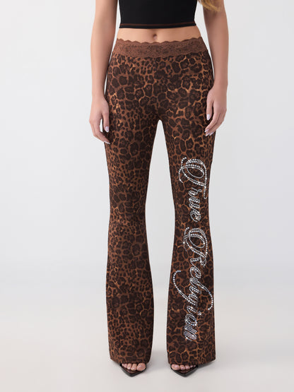 CRYSTAL LACE WAIST BOOTCUT PAN