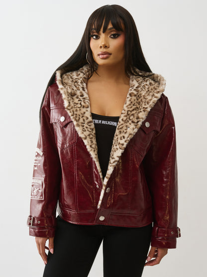 OVERSIZE PATENT LEATHER JACKET