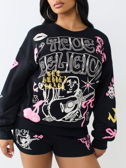 BRANDED AOP BF PULLOVER