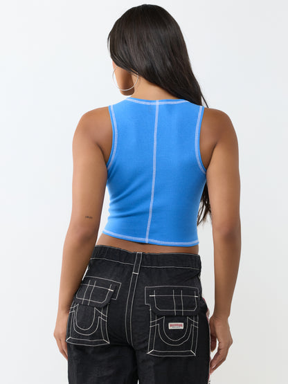 PRINTED BUDDHA SPLIT TOP
