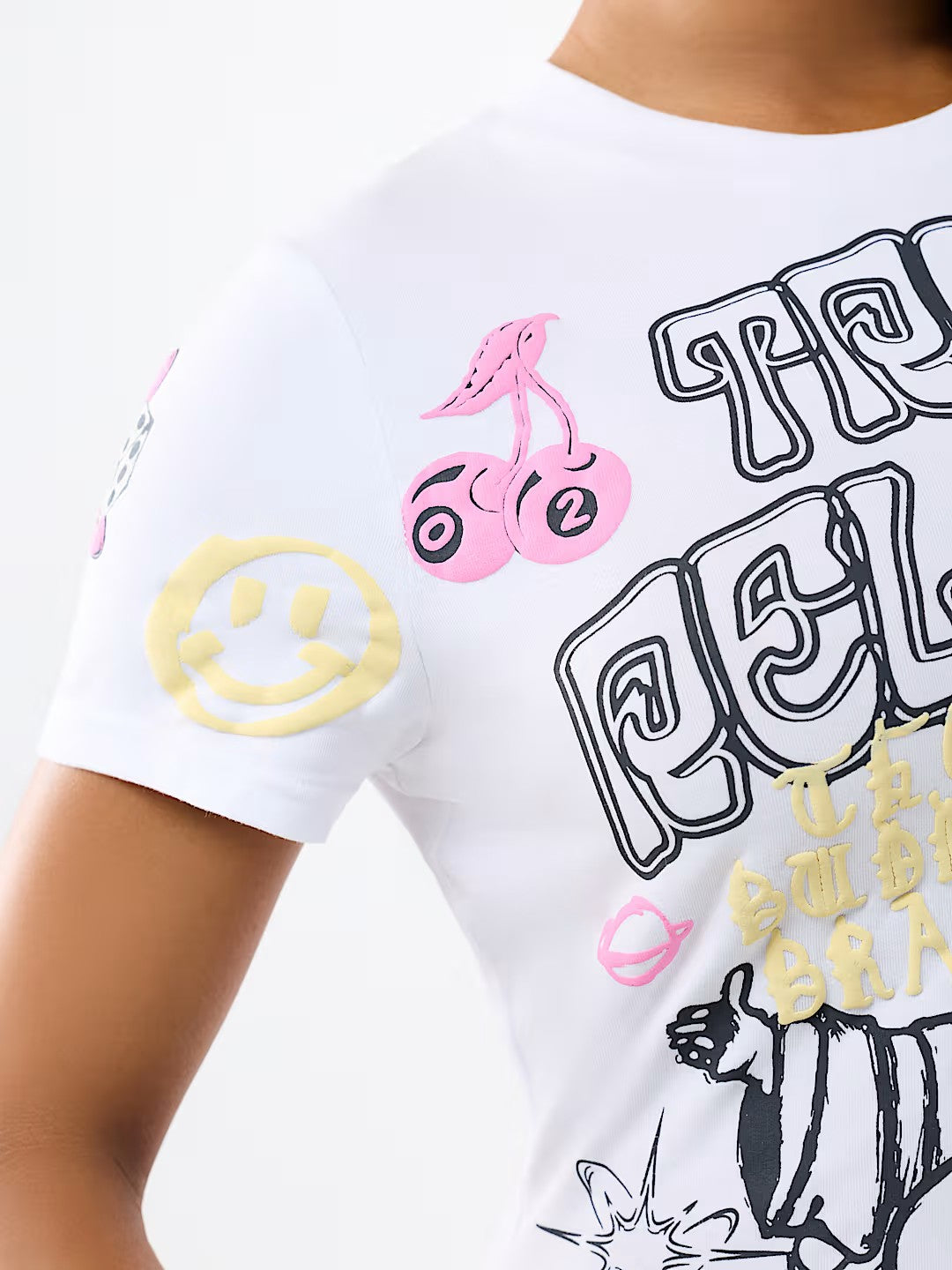 SKETCHED AOP LOGO BABY TEE