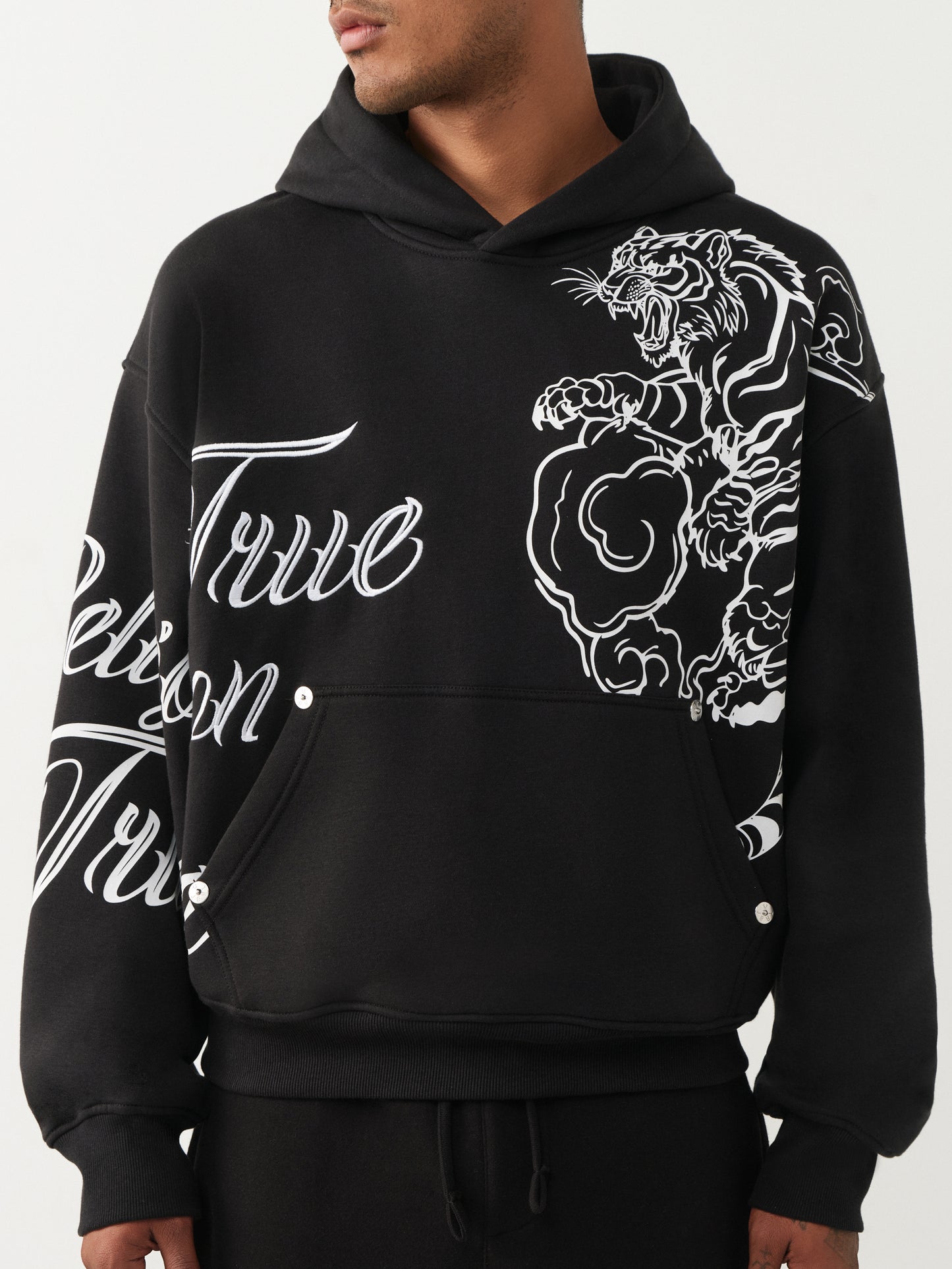 TIGER SCRIPT BOXY HOODIE