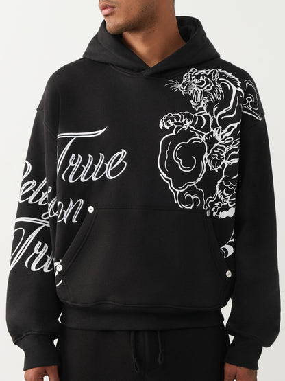 TIGER SCRIPT BOXY HOODIE