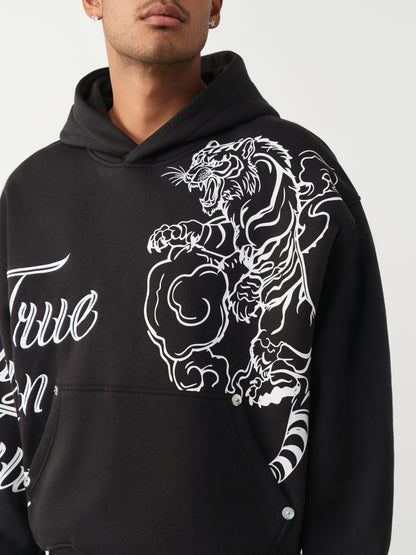TIGER SCRIPT BOXY HOODIE