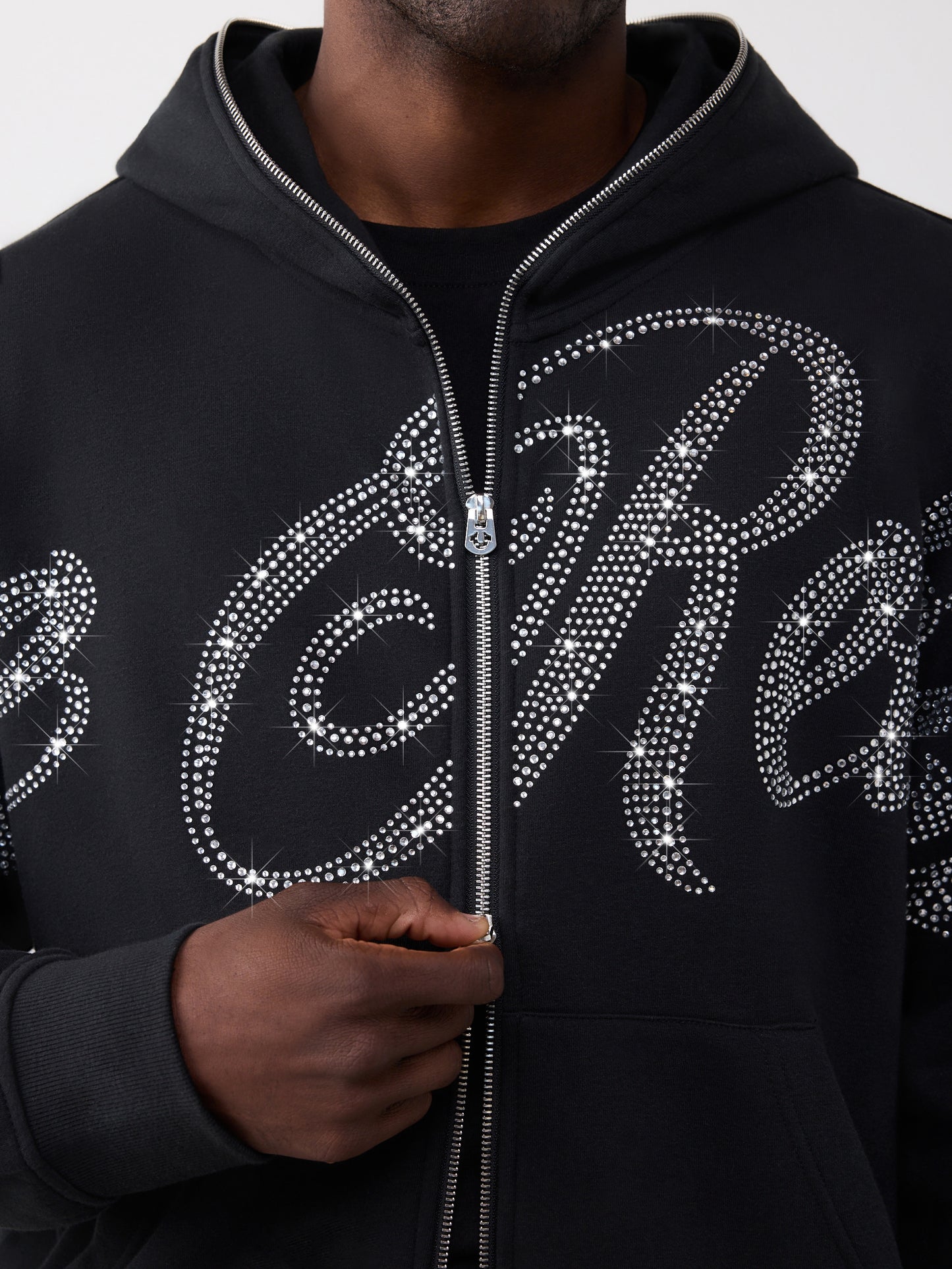 CRYSTAL SCRIPT BOXY ZIP UP
