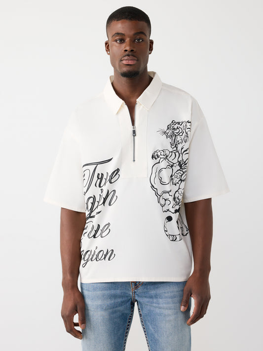 HALF ZIP  TIGER SS SHIRT